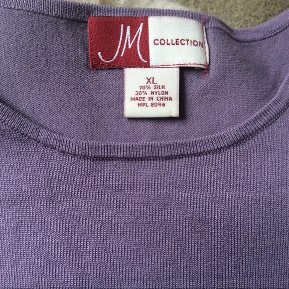 Silk blend tee shirts, teal + purple, XL set of 2 - Picture 3 of 6